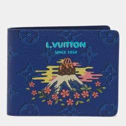Pre Owned Louis Vuitton Slender Blue Monogram Canvas Bifold Wallet