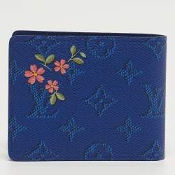 Pre Owned Louis Vuitton Slender Blue Monogram Canvas Bifold Wallet