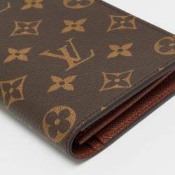 Pre Owned Louis Vuitton Brazza Monogram Canvas Long Wallet