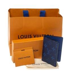 Pre Owned Louis Vuitton Cobalt Monogram Coated Canvas Taïgarama Pocket Organizer