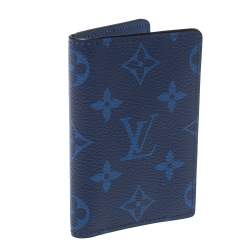 Pre Owned Louis Vuitton Cobalt Monogram Coated Canvas Taïgarama Pocket Organizer