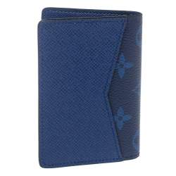 Pre Owned Louis Vuitton Cobalt Monogram Coated Canvas Taïgarama Pocket Organizer