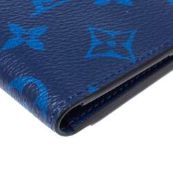 Pre Owned Louis Vuitton Cobalt Monogram Coated Canvas Taïgarama Pocket Organizer