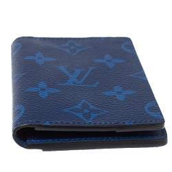 Pre Owned Louis Vuitton Cobalt Monogram Coated Canvas Taïgarama Pocket Organizer