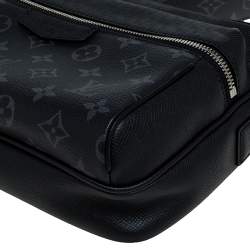 Pre Owned Louis Vuitton Black Taiga Leather and Monogram Eclipse Canvas Outdoor Messenger Bag
