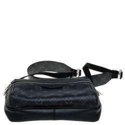 Pre Owned Louis Vuitton Black Taiga Leather and Monogram Eclipse Canvas Outdoor Messenger Bag