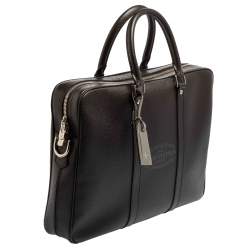 Pre Owned حقيبة لوي فيتون بورت دوكومنتز فواياج جلد تاغيا أسود PM