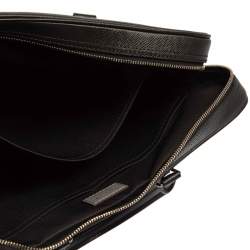 Pre Owned حقيبة لوي فيتون بورت دوكومنتز فواياج جلد تاغيا أسود PM