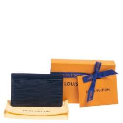 Pre Owned Louis Vuitton Navy Blue Epi Leather Card Holder