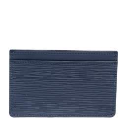 Pre Owned Louis Vuitton Navy Blue Epi Leather Card Holder