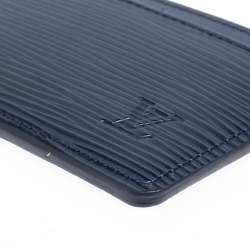 Pre Owned Louis Vuitton Navy Blue Epi Leather Card Holder