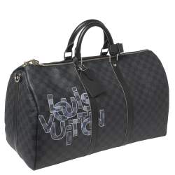 مملوكة مسبقًا Louis Vuitton Damier Graphite Canvas Keepall Bandouliere 50 Bag