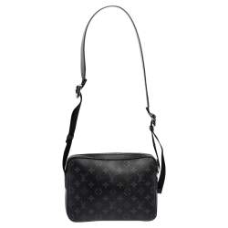 Pre Owned Louis Vuitton Black Taiga Leather and Monogram Eclipse Canvas Outdoor Messenger Bag