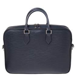 Pre Owned Louis Vuitton Navy Blue Epi Leather Dandy MM Briefcase