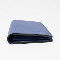 Pre Owned Louis Vuitton Navy Blue Taiga Leather Brazza Wallet