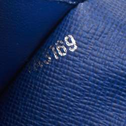 Pre Owned Louis Vuitton Navy Blue Taiga Leather Brazza Wallet