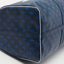 Louis Vuitton Blue Vintage Monogram Canvas Everyday LV Keepall Bandouliere 55 Bag
