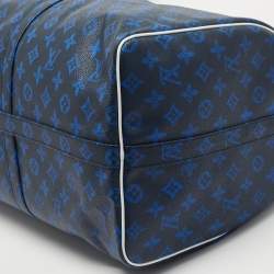 Louis Vuitton Blue Vintage Monogram Canvas Everyday LV Keepall Bandouliere 55 Bag