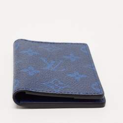 Pre Owned Louis Vuitton  Navy Blue Monogram Canvas and Taiga Leather Pocket Organiser
