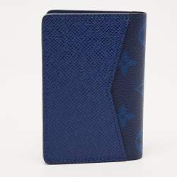 Pre Owned Louis Vuitton  Navy Blue Monogram Canvas and Taiga Leather Pocket Organiser