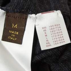 Louis Vuitton Navy Blue Striped Knit V-Neck Sweatshirt M
