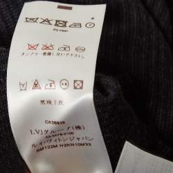 Louis Vuitton Navy Blue Striped Knit V-Neck Sweatshirt M
