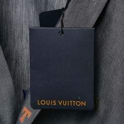 Pre Owned Louis Vuitton Grey Alphabet Fil Coupe Cotton DNA Collar Shirt S