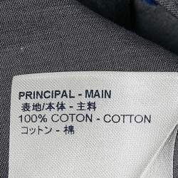 Pre Owned Louis Vuitton Grey Alphabet Fil Coupe Cotton DNA Collar Shirt S