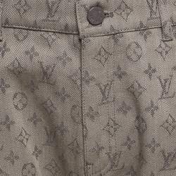 Louis Vuitton Grey Monogram Denim Slim Jeans M Waist 38"