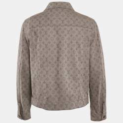 Louis Vuitton Grey Monogram Jacquard Denim Single Breasted Jacket L