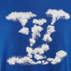 Louis Vuitton Blue Cloud Jacquard Knit Wool T-Shirt L