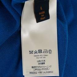 Louis Vuitton Blue Cloud Jacquard Knit Wool T-Shirt L