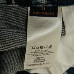 Louis Vuitton Blue Bleached Bandana Monogram Print Denim Shorts L Waist 34"
