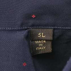 Louis Vuitton Navy Blue Logo Dobby Cotton Button Front Shirt 5XL
