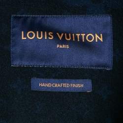 Louis Vuitton Navy Blue Wool Felt Double-Face Monogram Coat XL