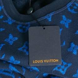 Louis Vuitton Blue Monogram Wool Blend Crewneck Sweatshirt XL