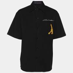 Louis Vuitton Black Cotton Pont Neuf Open Collar Short Sleeved Shirt M