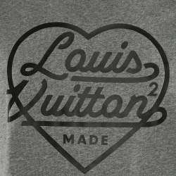 Louis Vuitton x Nigo Grey Heart Print Cotton Knit Sweatshirt L