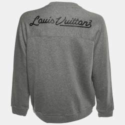 Louis Vuitton x Nigo Grey Heart Print Cotton Knit Sweatshirt L