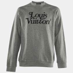 Louis Vuitton x Nigo Grey Logo Print Cotton Sweatshirt L