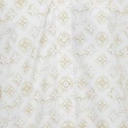 Louis Vuitton White Logo Monogram Printed Cotton Button Front Shirt L