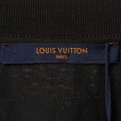 Louis Vuitton Black/Green Logo Print Cotton Crew Neck T-Shirt L