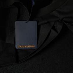 Louis Vuitton Black/Green Logo Print Cotton Crew Neck T-Shirt L