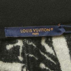 Pre Owned Louis Vuitton Black Cartoon Print Terry Wool Shorts L