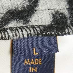 Pre Owned Louis Vuitton Black Cartoon Print Terry Wool Shorts L