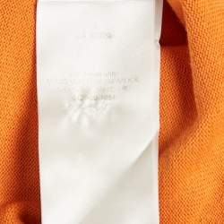 Pre Owned Louis Vuitton Orange Cotton Knit Signature SS Pullover M