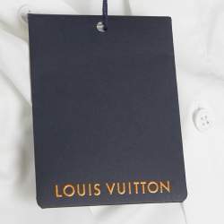 Pre Owned Louis Vuitton White Printed Cotton Short Sleeve Shirt L