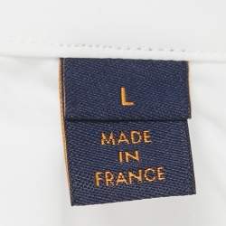 Pre Owned Louis Vuitton White Printed Cotton Short Sleeve Shirt L