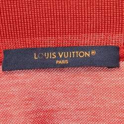 Pre Owned Louis Vuitton Red Logo Embroidered Pique Polo T-Shirt L