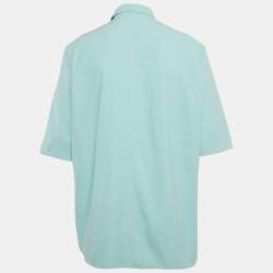 مملوكة مسبقًا Louis Vuitton Blue Logo Print Cotton Short Sleeve Shirt M